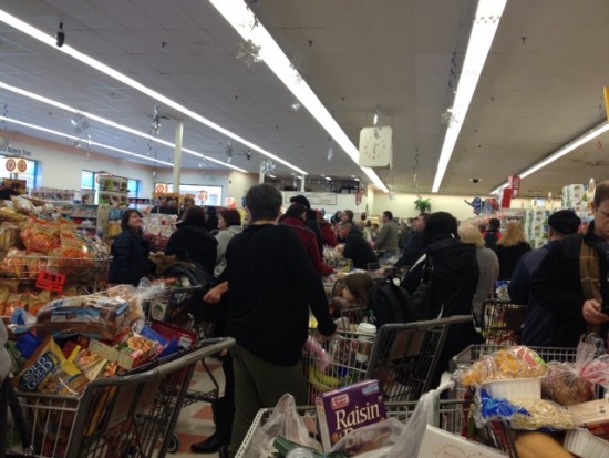A packed Market Basket before a blizzard. 