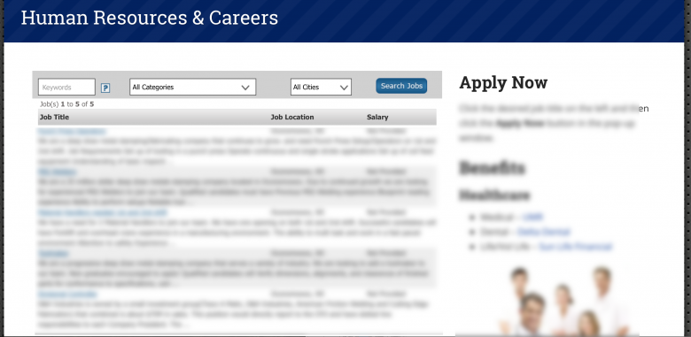 careers page