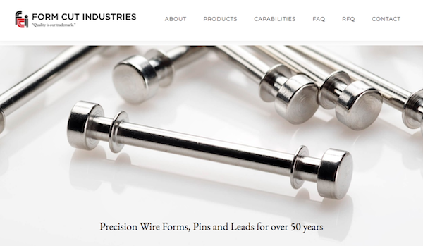Format header - manufacturing website