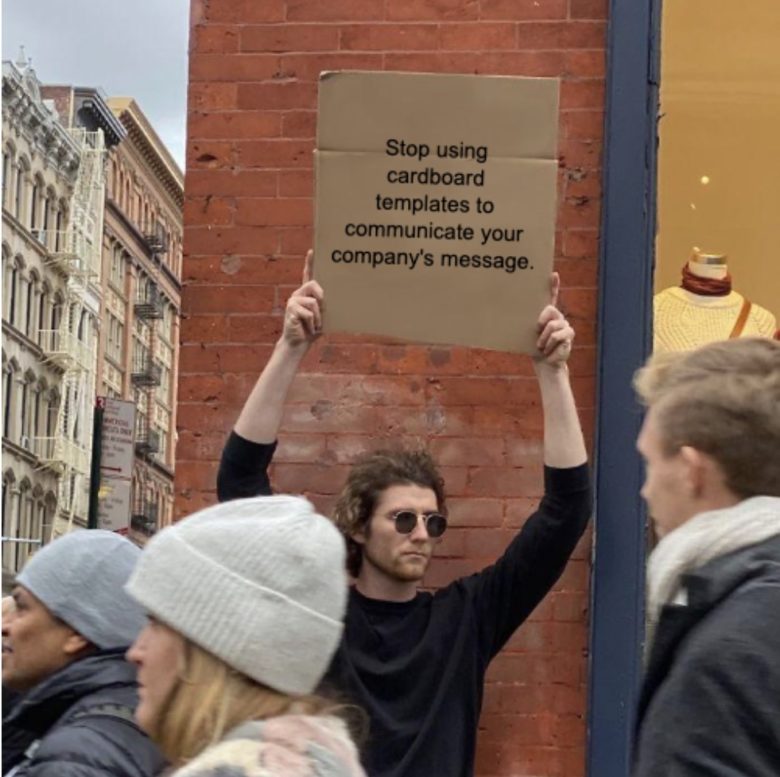 guy holding sign