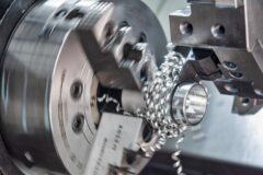 cnc machine with part